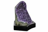 Tall, Purple Amethyst Cluster With Wood Base - Uruguay #171746-2